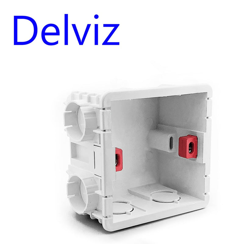 Caja de interruptor de pared Delviz casete de enchufe de pared, materiales plásticos de 86mm, para interruptor de luz de pared estándar caja de montaje interno estándar de la UE