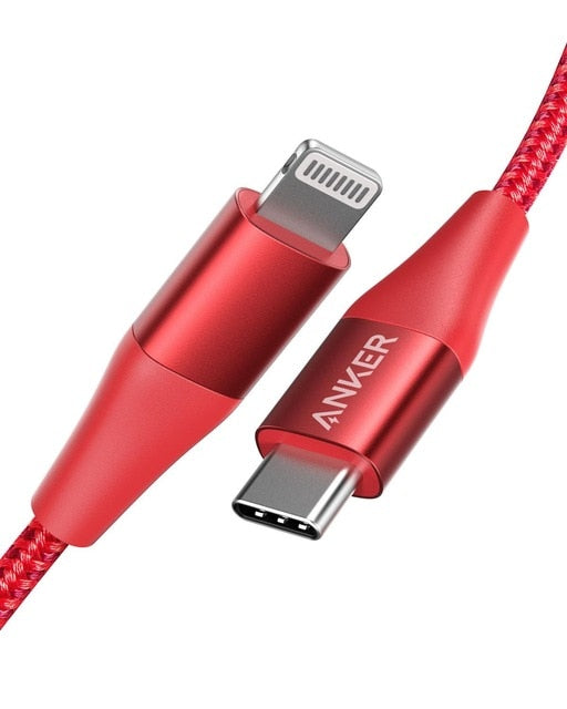Anker USB C to Lightning Cable,Mfi Certified,Powerline+ II Nylon Braided,for iPhone 11/11 pro/X/XS etc, Supports Power Delivery