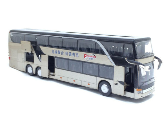 Sale High quality 1:32 alloy pull back bus model,high imitation Double sightseeing bus,flash toy vehicle, free shipping