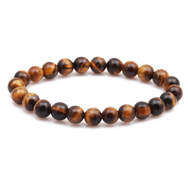 Perlenarmband 8mm Naturstein Lava Tigerauge Schwarzer Onyx Matt Heilperlen Armreif Stretch Charme Yoga Für Damen Herren Schmuck