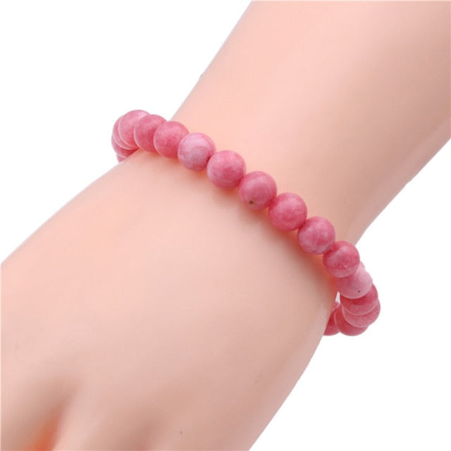 Pulsera con cuentas de 8mm de piedra Natural, Ojo de Tigre de Lava, ónix negro, cuentas curativas mate, brazalete elástico, amuleto de Yoga para mujeres y hombres, joyería