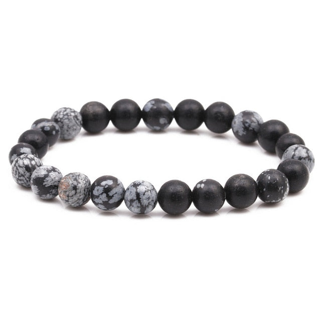 Perlenarmband 8mm Naturstein Lava Tigerauge Schwarzer Onyx Matt Heilperlen Armreif Stretch Charme Yoga Für Damen Herren Schmuck