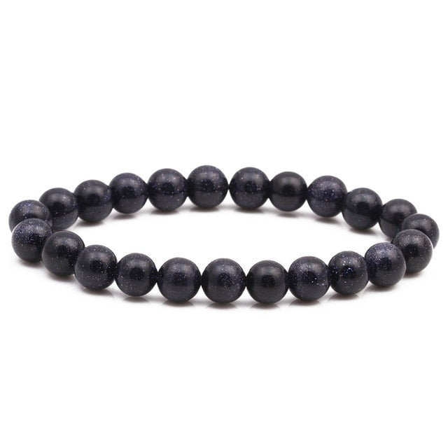 Beaded Bracelet 8mm Natural Stone Lava Tiger Eye Black Onyx Matte Healing Beads Bangle Stretch Charm Yoga For Women Men Jewelry