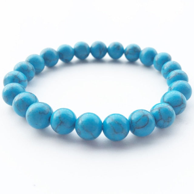 Pulsera con cuentas de 8mm de piedra Natural, Ojo de Tigre de Lava, ónix negro, cuentas curativas mate, brazalete elástico, amuleto de Yoga para mujeres y hombres, joyería