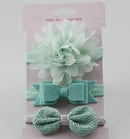 Diadema elástica de flores para bebé, 3 uds., diademas para el pelo para niña, diadema con lazo para bebé, accesorios para niños pequeños, conjunto de accesorios de fotografía