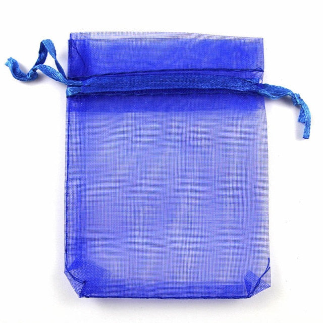 50 Uds. Bolsa de Organza, embalaje de joyería, regalo, dulces, boda, fiesta, Goodie, bolsas de recuerdo, bolsas dibujables, bolsas de dulces para regalo