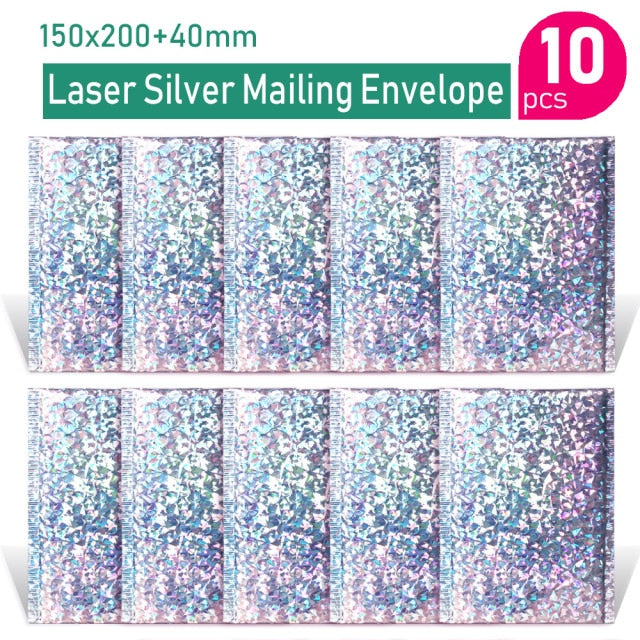 Gold/Roségold/Lasersilber/Dunkelrot/Lila/Roserot Aluminiumfolie Bubble Mailer CD/Wimpern Verpackung Gepolsterte Versandumschläge