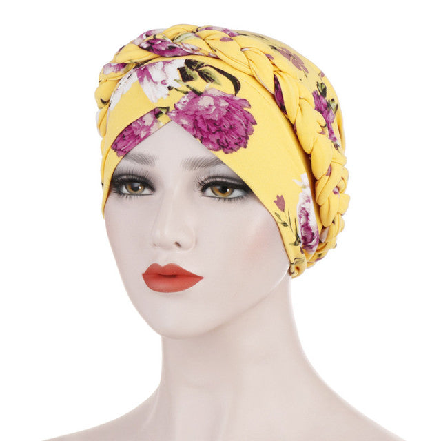 Muslimischer Turban-Schal mit Baumwolldruck für Frauen, islamische innere Hijab-Kappen, arabische Wickelkopftücher, femme musulman turbante mujer