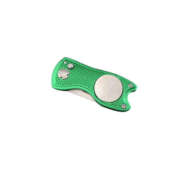 faltbares Mini-Golf-Divot-Werkzeug mit Golfballwerkzeug-Marker Pitch Cleaner Golf Pitchfork Golfzubehör Putting Green Fork