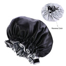 New Solid Women Satin Bonnet Fashion Stain Silky Big Bonnet for Lady Sleep Cap Headwrap Hat Hair Wrap Accessories Wholesale