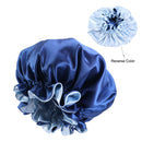 New Solid Women Satin Bonnet Fashion Stain Silky Big Bonnet for Lady Sleep Cap Headwrap Hat Hair Wrap Accessories Wholesale