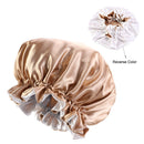New Solid Women Satin Bonnet Fashion Stain Silky Big Bonnet for Lady Sleep Cap Headwrap Hat Hair Wrap Accessories Wholesale