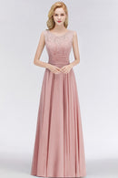 Vestido Madrinha Dusty Rose Lace Long Bridesmaid Dresses Sexy A Line Chiffon Dress for Wedding Party Robe Demoiselle D'honneur