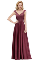 Vestido Madrinha Dusty Rose Lace Long Bridesmaid Dresses Sexy A Line Chiffon Dress for Wedding Party Robe Demoiselle D'honneur