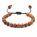 Caliente hombres pulsera cuentas de madera Cruz 7 Chakra curación equilibrio ónix pulseras y brazaletes búho oración Reiki Buda mujer joyería Homme