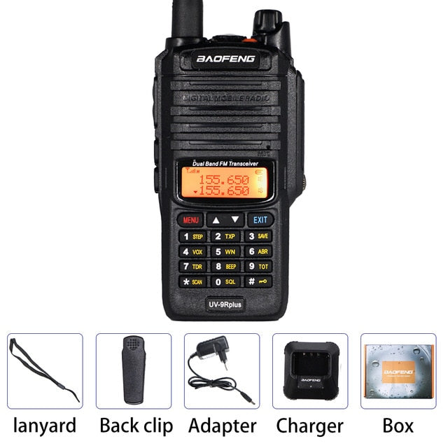 10W Baofeng UV-9R plus Walkie Talkie impermeable de doble banda portátil CB Hunting Ham Radio UV 9R Plus transceptor hf 9R transmisor