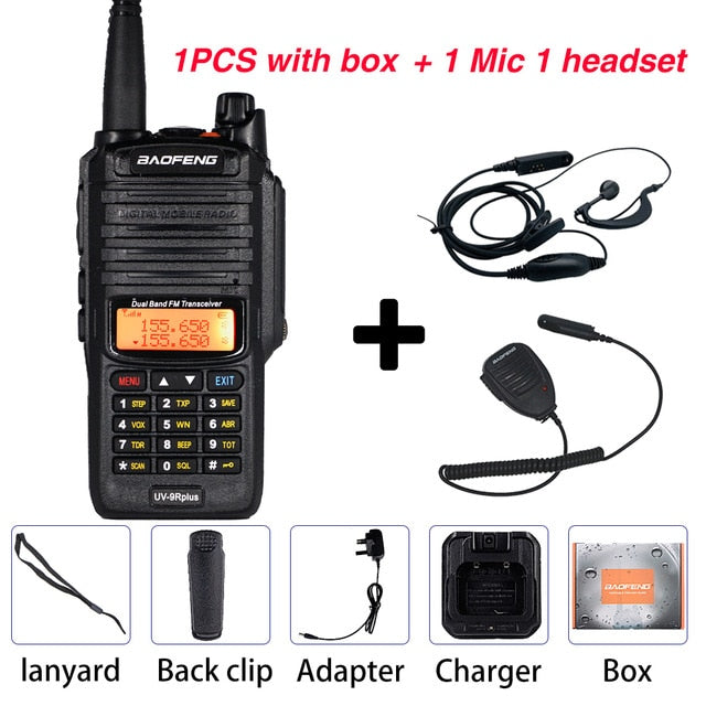 10W Baofeng UV-9R plus Walkie Talkie Waterproof Dual Band Portable CB Hunting Ham Radio UV 9R Plus hf Transceiver 9R Transmitter