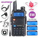 Powerful Baofeng UV-5R 8W Walkie Talkie VHF UHF Transceiver UV 5R Amateur Ham CB Radio Station 8Watts 10km Hunting Transmitter