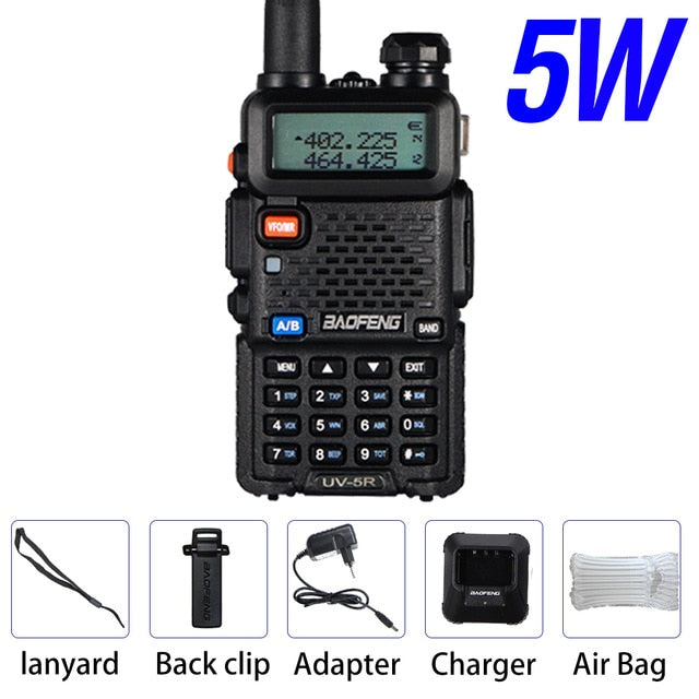 Potente Baofeng UV-5R 8W Walkie Talkie VHF UHF Transceptor UV 5R Amateur Ham CB Radio Station 8Watts 10km Transmisor de caza