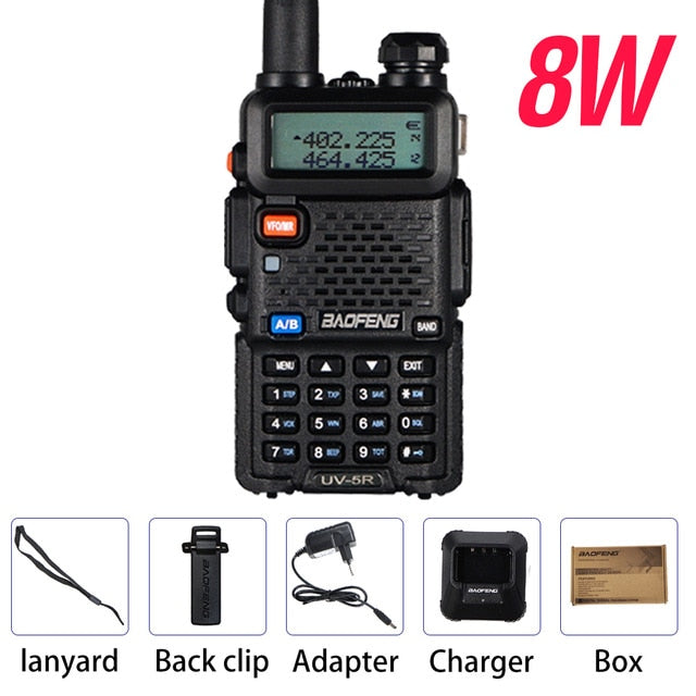 Leistungsstarker Baofeng UV-5R 8W Walkie Talkie VHF UHF Transceiver UV 5R Amateur Ham CB Radio Station 8Watts 10km Jagdsender
