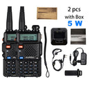 2pcs Real 8W Baofeng uv-5r Walkie Talkie High Power Portable Ham CB Radio uv 5r Dual Band VHF/UHF FM Transceiver Two Way Radio