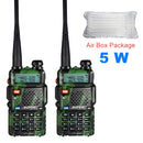 2pcs Real 8W Baofeng uv-5r Walkie Talkie High Power Portable Ham CB Radio uv 5r Dual Band VHF/UHF FM Transceiver Two Way Radio