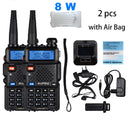 2pcs Real 8W Baofeng uv-5r Walkie Talkie High Power Portable Ham CB Radio uv 5r Dual Band VHF/UHF FM Transceiver Two Way Radio