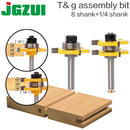 2 pc 8mm Shank high quality Tongue & Groove Joint Assembly Router Bit Set 3/4" Stock Wood Cutting Tool - RCT