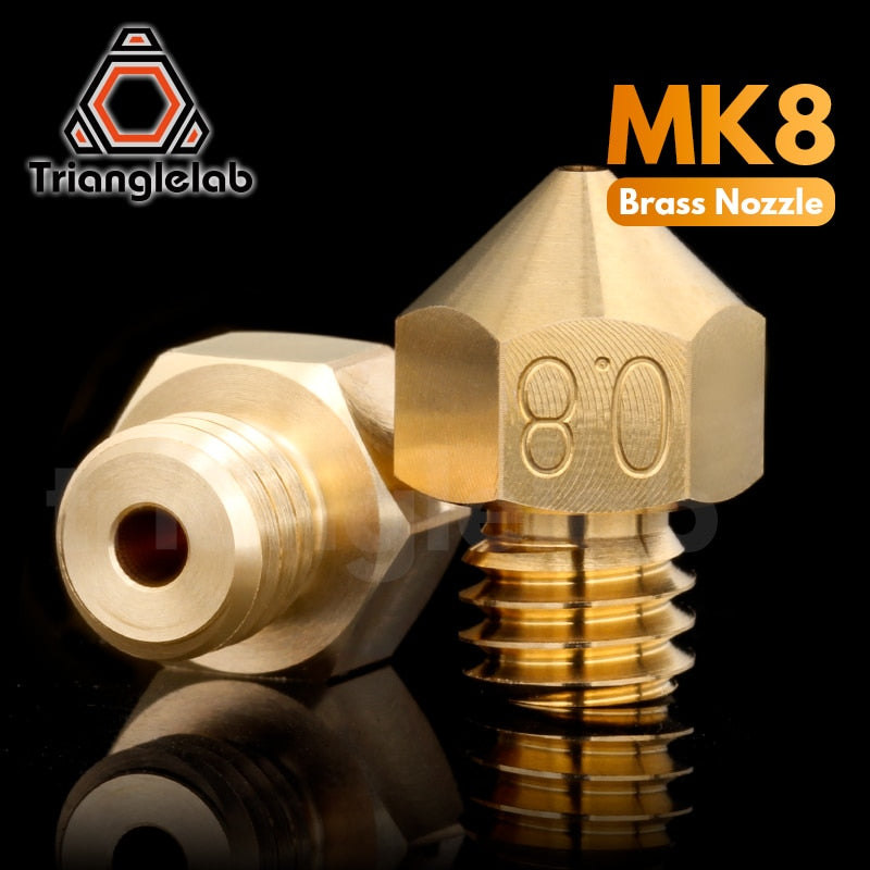 trianglelab Hochwertige Messing MK8 Düse für 3D-Drucker Hotend 1,75 mm Filament J-Kopf Cr10 Heizblock Ender3 Hotend M6 Gewinde