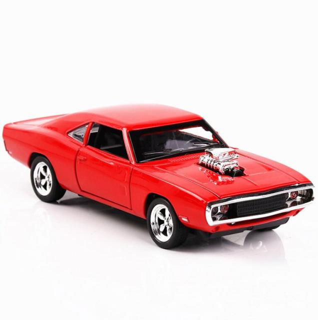 1/32 Diecast y vehículos de juguete el modelo de coche Dodge rápido y furioso con colección de sonido y luz juguetes de coche para niños regalo
