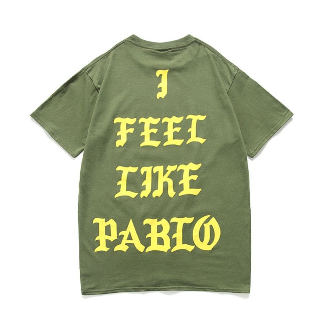 Pablo Kanye West Concierto Nueva York Londres Los Ángeles Me siento como Paul Blanco Negro Camel Ejército Verde Púrpura Naranja Camiseta de algodón