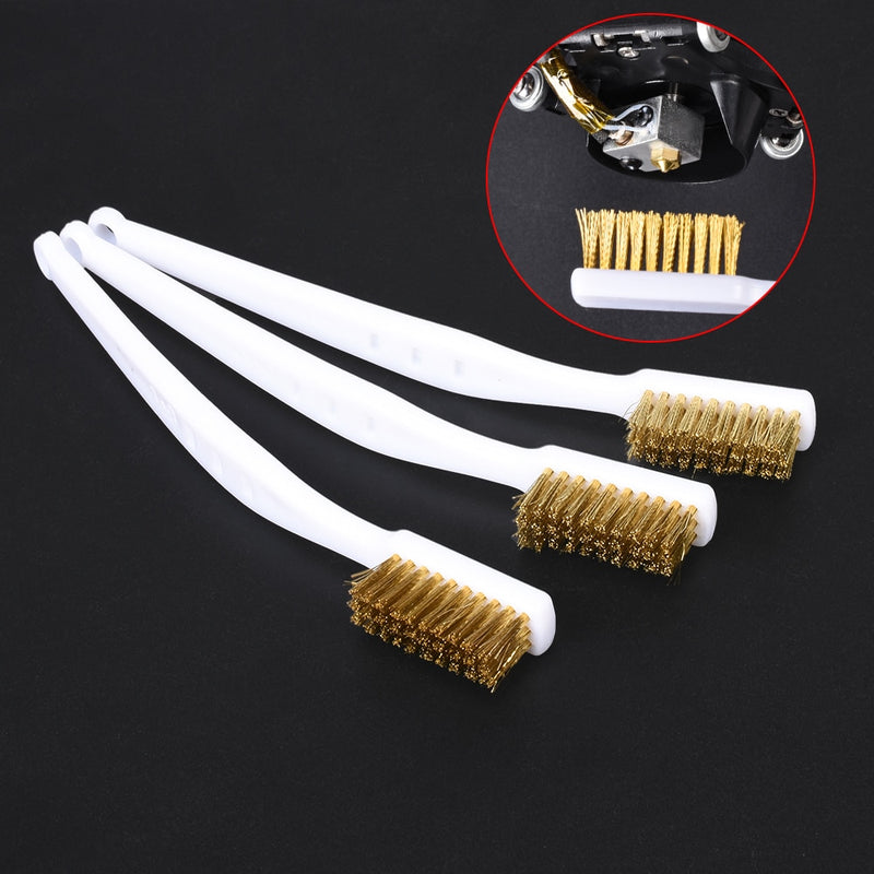 3D Printer Cleaner Tool Copper Wire Toothbrush Copper Brush Handle For Nozzle Heater Block Hotend Cleaning Hot Bed Parts