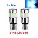 2x Car 5W5 LED Bulb T10 W5W LED Signal Light Canbus 12V 6000K Auto Claerance Wedge Side Reverse Lamps 5630 6SMD Blue No error