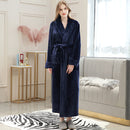 Men Winter Plus Size Long Coral Fleece Bathrobe Kimono Warm Flannel Bath Robe Men Cozy Robes Night Sleepwear Women Dressing Gown