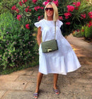 Z-ZOUX Women Dress Short Sleeve Pleated Long Dresses Fashion Bohemian Dress Solid Loose Summer Dresses Plus Size White Black New