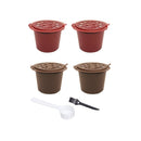 4PCS Nespresso Refillable Reusable Nespresso Coffee Capsule 20ML Filters Reutilisable Coffee Capsule Nespresso Cups Spoon Brush