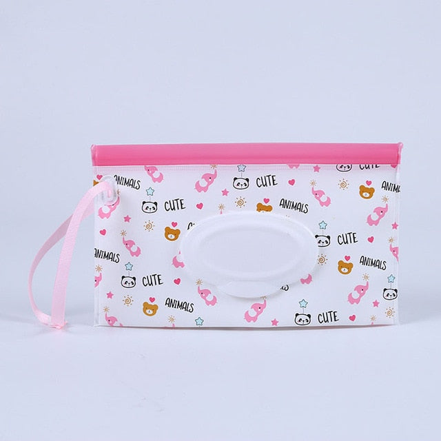 Schnappriemen Tragbare Baby-Feuchttücher-Box Wischbehälter Umweltfreundlicher, leicht zu tragender Clamshell-Kosmetik-Reinigungstücher-Etui 23 * 13,5 cm