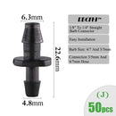 RBCFHI Garden Irrigation Connectors Barbed Single Double Tee Elbow Drip Arrow Cross Coupling Watering Fitting For 3/5 4/7mm Hose