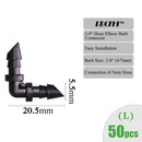 RBCFHI Garden Irrigation Connectors Barbed Single Double Tee Elbow Drip Arrow Cross Coupling Watering Fitting For 3/5 4/7mm Hose