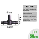 RBCFHI Garden Irrigation Connectors Barbed Single Double Tee Elbow Drip Arrow Cross Coupling Watering Fitting For 3/5 4/7mm Hose