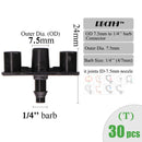 RBCFHI Garden Irrigation Connectors Barbed Single Double Tee Elbow Drip Arrow Cross Coupling Watering Fitting For 3/5 4/7mm Hose