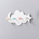 Creative Cute Star Moon Cloud Shape Nail-free Wall Clothes Hooks Kids Room Decorative Key Hanging Hanger Kitchen Storage Hook