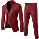 Men's Fashion Slim Suits Business Casual Clothing Groomsman three-piece Suit Blazers Jacket Pants Trousers Vest Sets