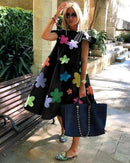 Z-ZOUX Women Dress Short Sleeve Pleated Long Dresses Fashion Bohemian Dress Solid Loose Summer Dresses Plus Size White Black New