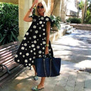 Z-ZOUX Women Dress Short Sleeve Pleated Long Dresses Fashion Bohemian Dress Solid Loose Summer Dresses Plus Size White Black New