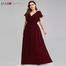Plus Size Mother Of The Bride Dresses Ever Pretty EZ07709 Elegant A-line Chiffon Navy Blue Party Gowns Robe Mere De La Marie