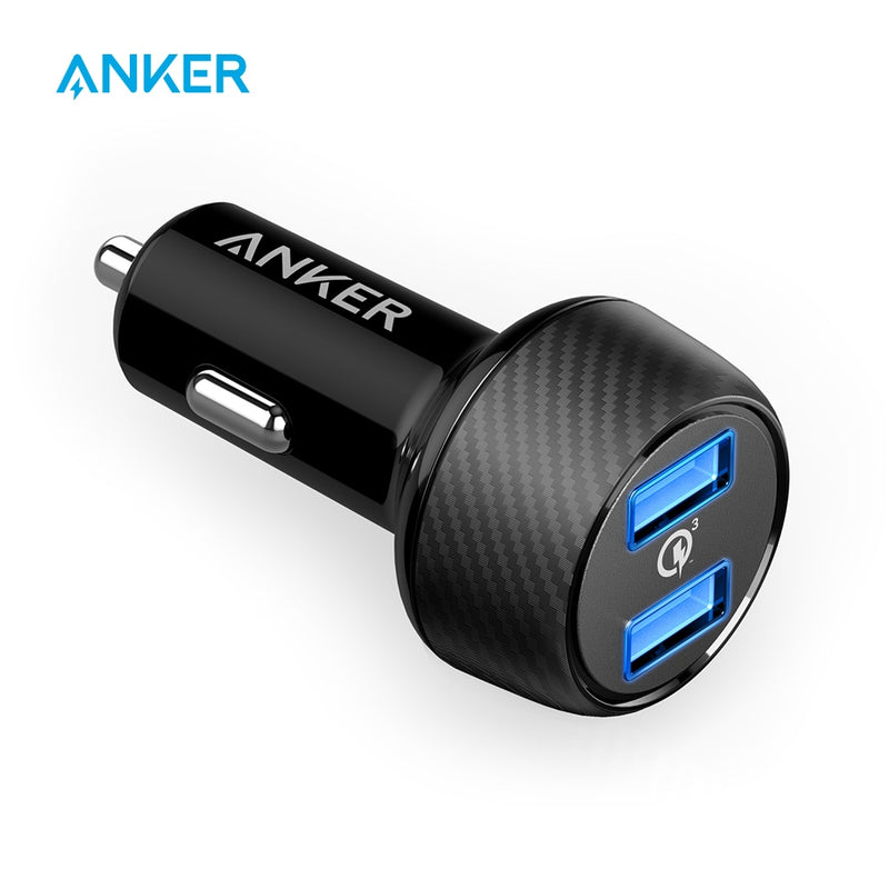 Anker PowerDrive Speed 2 39W Dual USB Car Charger,Quick Charge 3.0 for Galaxy,PowerIQ for iPhone 11/Xs/XS Max/XR/X/8 and more
