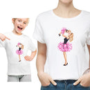 Funny Summer Family Matching Clothes Kawaii White Tshirt Matching Mother Daughter Clothes Family Look T-shirt