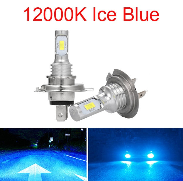 Muxall LED CSP Mini H7 LED Lampen für Autos Scheinwerferlampen H4 LED H8 H11 Nebelscheinwerfer HB3 9005 HB4 Eisblau 8000K 3000K Auto 12V
