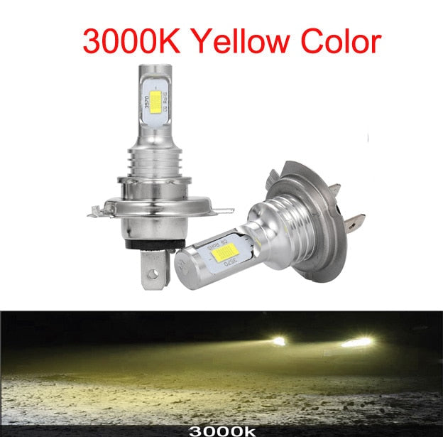 Muxall LED CSP Mini H7 lámparas LED para coches bombillas de faros H4 led H8 H11 luz antiniebla HB3 9005 HB4 azul hielo 8000K 3000K Auto 12V